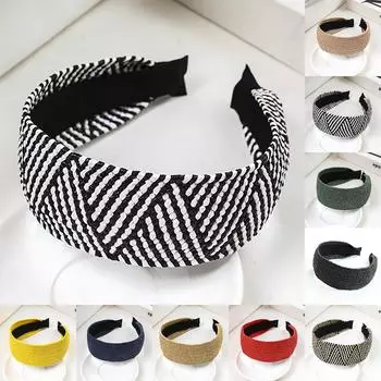 Модная соломенная повязка на голову для женщин, обруч для волос, милая повязка на голову для девочек