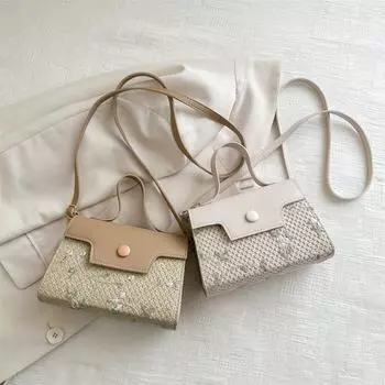 Модная соломенная сращивающаяся весенняя модная новая высококачественная сумка через плечо с короткими ручками небольшого размера для женщин