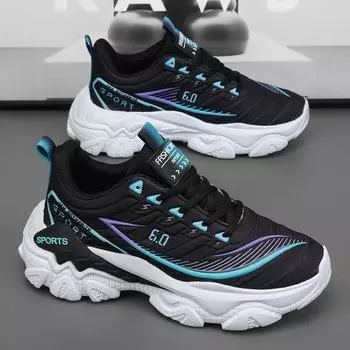 Модная спортивная обувь на платформе, повседневные кроссовки, спортивные и развлекательные мокасины, нескользящая обувь для мужчин, проветриваемая, износостойкая, модная, новая 36 синий