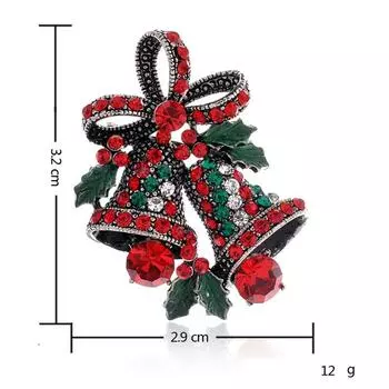Модная старинная милая брошь-колокольчик, модный подарок для женщин, хрустальный кулон, узел, булавки, стразы античная золотой