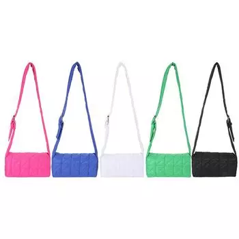 Модная стеганая сумка через плечо с мягкой подкладкой, однотонная дизайнерская сумка-шоппер с пряжкой на ремне, женская сумка через плечо, портативная дорожная сумка белый