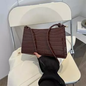 Модная сумка 2024 года, осень, новый тренд, простая сумка, повседневная, иностранный стиль, сумка через плечо, модная сумка через подмышку для женщин чёрный