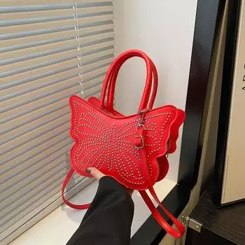 Модная сумка-бабочка женская весна-лето 2024 года, новая фактурная модная сумка, персонализированная универсальная сумка-мессенджер через плечо чёрный