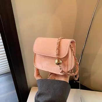 Модная сумка-цепочка для мобильного телефона, красивая персонализированная маленькая сумка, женская весна 2024 года, новая модель, маленькая квадратная сумка через плечо на одно плечо в этом году чёрный