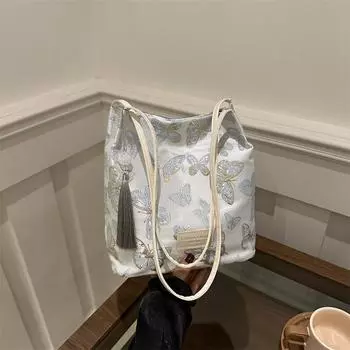 Модная сумка через плечо 2025 года, весна-лето, универсальная сумка через плечо, переносная женская сумка-тоут синий