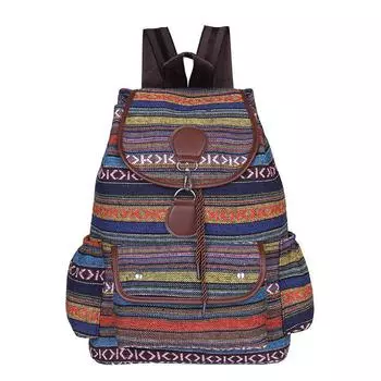 Модная сумка через плечо Bohemian Wind, сумка для отдыха на открытом воздухе Hundred Matching Retro Backpack, дамский рюкзак, дорожная сумка синий