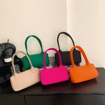 Модная сумка через плечо для женщин, однотонная сумка через плечо в стиле ретро, для подарков на День святого Валентина оранжевый