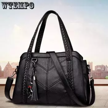 Модная сумка через плечо для женщин, роскошная сумка, женская ретро-сумка из искусственной кожи с кисточками, женская сумка через плечо с кошачьей рукой 31*11*22cm фиолетовый