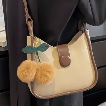 Модная сумка через плечо и через плечо во французском стиле 2024 года: Универсальный, модный дизайн для женщин — идеально подходит для весны и осени regular version кофейный