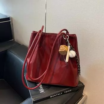 Модная сумка через плечо из искусственной кожи с замком, новая однотонная сумка для женщин, простая и элегантная, мягкая, универсальная, популярная дизайнерская сумка