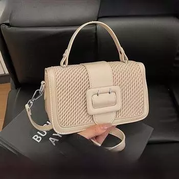 Модная сумка через плечо из искусственной кожи с магнитной застежкой и карманом на молнии для женщин чёрный