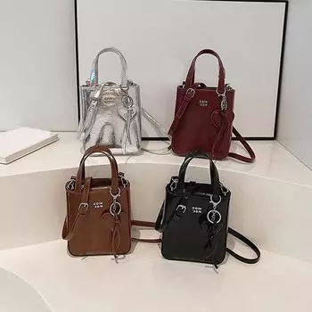 Модная сумка через плечо из искусственной кожи, мини-сумка через плечо из серебра, высококачественная маленькая квадратная сумка для женщин и леди 15x6x18cm вино красного