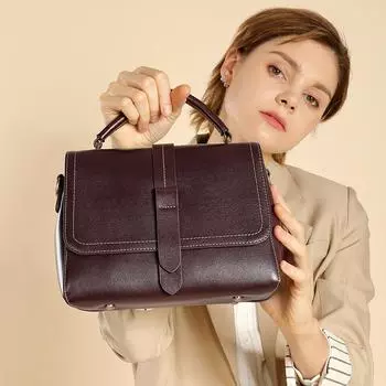 Модная сумка через плечо из натуральной кожи растительного дубления первого слоя для женщин с большой вместимостью