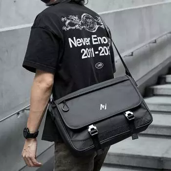 Модная сумка через плечо, мужская функциональная сумка для велоспорта на одно плечо, повседневный рюкзак для поездок на работу, нагрудная сумка чёрный