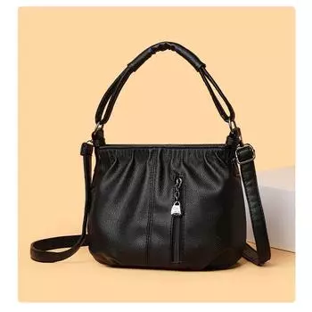 Модная сумка через плечо на одно плечо для женщин, универсальная мягкая кожаная ручная сумка-ведро для повседневных путешествий серый