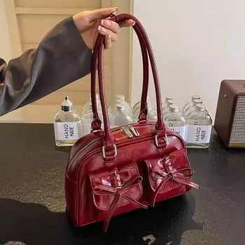 Модная сумка через плечо с бантом для женщин, кошелек и сумка через подмышку белый