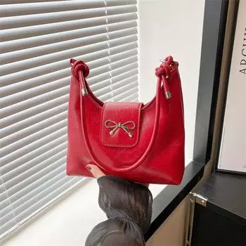 Модная сумка через плечо с бантом, корейская сумка через плечо Ins Tide, летняя нишевая простая женская сумка-мессенджер для поездок на работу чёрный