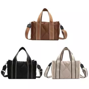 Модная сумка через плечо с хлопковой подкладкой на слинге, сумка через плечо, стеганая дизайнерская сумка хитового цвета, женская осенне-зимняя сумка-портмоне коричневый