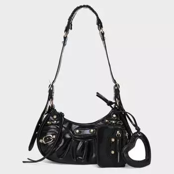 Модная сумка через плечо с заклепками для мотоциклистов, осенне-зимняя, новая женская сумка-мессенджер из мягкой искусственной кожи 27x13x7cm