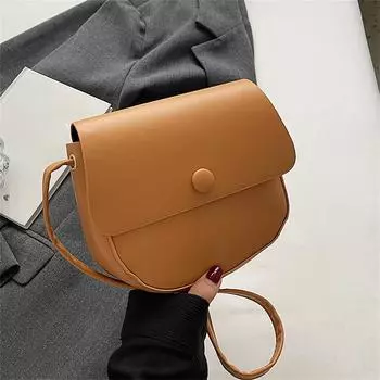 Модная сумка через плечо, винтажная женская сумка из искусственной кожи, однотонные сумки-мессенджеры для покупок