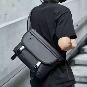 Модная сумка для езды на велосипеде через плечо, мужская функциональная сумка-мессенджер на одно плечо, повседневный рюкзак большой вместимости и маленькая сумка чёрный