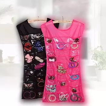 Модная сумка для хранения ювелирных изделий, кольцо для демонстрации ювелирных изделий, высококачественный 30-карманный браслет, органайзер для ювелирных изделий, серьги-петли, популярный держатель для ожерелья красный