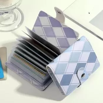 Модная сумка для карт Diamond, вместительная женская сумка для карт с несколькими отделениями, держатель для водительских прав, держатель для кредитных карт, кошелек для монет синий