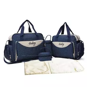 Модная сумка для мамы с принтом, комплект из пяти предметов, большая вместимость, многофункциональная сумка через плечо, сумка для подгузников на открытом воздухе