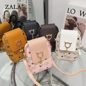 Модная сумка для мобильного телефона с принтом, маленькая женская сумка для хранения, высококачественная сумка-мессенджер через плечо, женская сумка розовый