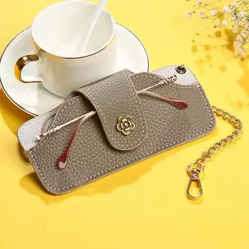 Модная сумка для очков, модный портативный футляр для очков, симпатичный защитный чехол для солнцезащитных очков, женская клипса для очков, мужская сумка для очков 16*7cm чёрный