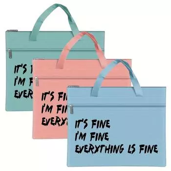 Модная сумка для папок на молнии — 10 печатных рисунков, подходит для размера А4, подходит для мужчин и женщин TM-6 синий