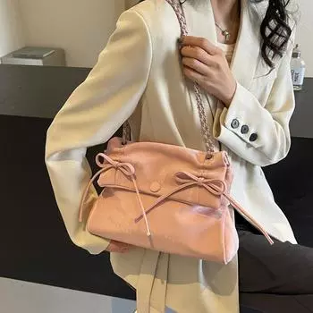 Модная сумка для подмышек с бантом, маленькая квадратная сумка белый