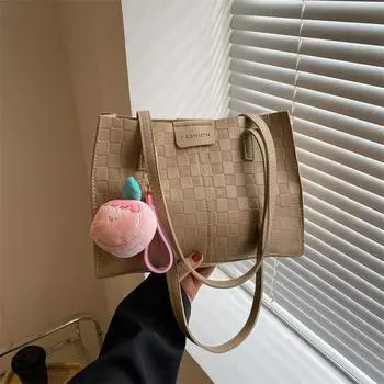 Модная сумка для поездок на работу, большая вместительная сумка 2024 года, новая женская сумка, повседневная сумка через плечо в иностранном стиле, сумка-тоут в иностранном стиле no pendant чёрный