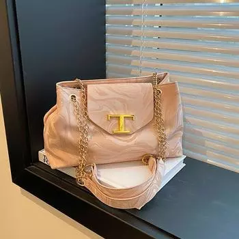 Модная сумка для поездок на работу, вместительная, женская, 2024, новая популярная сумка-мессенджер через плечо с цепочкой, персонализированная маленькая квадратная сумка чёрный