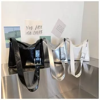 Модная сумка для поездок на работу, вместительная женская повседневная сумка-тоут, новый сезон 2024 года, простая повседневная сумка подмышкой белый