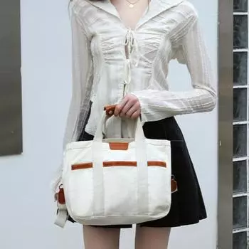 Модная сумка для путешествий, большая вместительная сумка через плечо, женская повседневная холщовая сумка через плечо белый