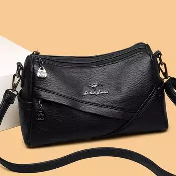 Модная сумка для свекрови среднего возраста, кожаная сумка через плечо, женская сумка, новая мягкая кожаная сумка 2024 года, сумка через плечо большой емкости