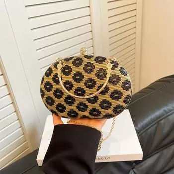 Модная сумка для ужина с блестками и пайетками, модная женская сумка-клатч для банкета, персонализированная сумка через плечо с косым ремнем чёрный