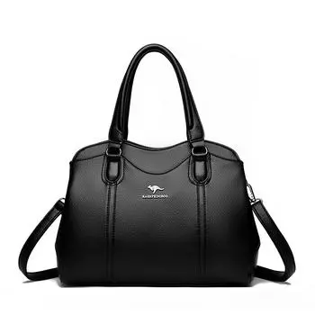 Модная сумка из мягкой кожи для мам среднего возраста Универсальная сумка кроссбоди на одно плечо чёрный