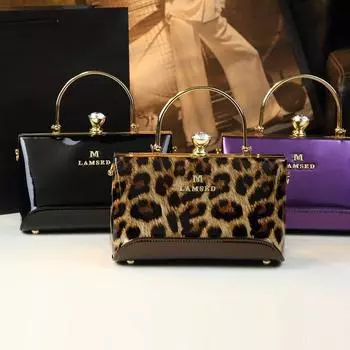 Модная сумка из натуральной кожи 2024 года, новая лакированная кожа, повседневная мини-сумка через плечо фиолетовый