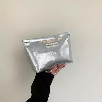 Модная сумка-клатч Весенняя универсальная сумка-клатч Косметичка Повседневная сумка серебряный