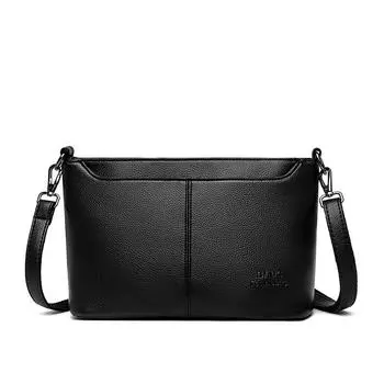 Модная сумка кроссбоди на одно плечо для поездок на работу, большая вместимость, маленькая квадратная сумка для женщин чёрный