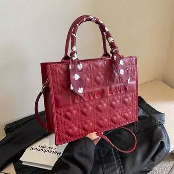 Модная сумка Lingge Love большой емкости, новинка 2024 года, сумка-шарф, свадебная сумка, темпераментная сумка через плечо на одно плечо