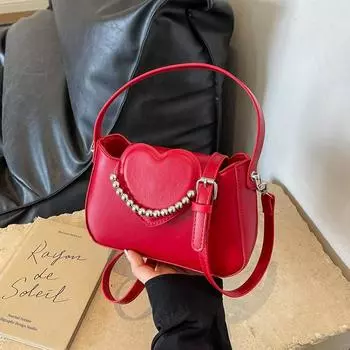 Модная сумка Love Bag для женщин 2024 года, лето, новый иностранный стиль, универсальная сумка через плечо, текстура, тренд, темперамент, сумка-мессенджер чёрный