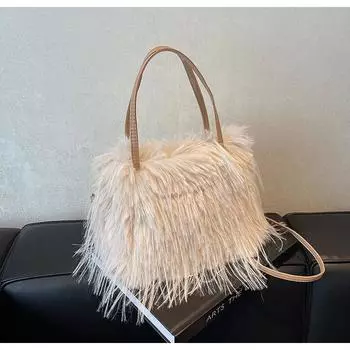 Модная сумка Mao Mao большой вместимости на осень и зиму 2024 года, новая сумка-ведро через плечо Mori sweet foreign style tide