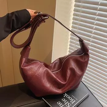 Модная сумка-мешок для пельменей подмышкой, универсальная для поездок на работу, стильная и высококачественная сумка через плечо чёрный