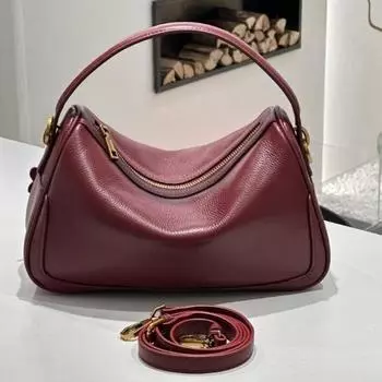 Модная сумка-мешок из натуральной кожи, сумка через плечо, высококачественная и нишевая сумка на одно плечо чёрный