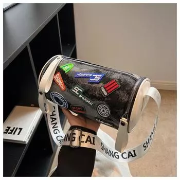 Модная сумка-мессенджер 2024 года, новая женская сумка, сумка-мессенджер через плечо, сумка-цилиндр, нишевая универсальная сумка через плечо