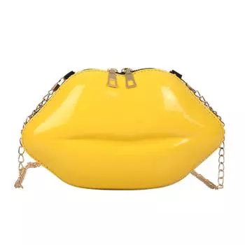 Модная сумка-мессенджер для губ, женская однотонная сумка через плечо из ПВХ с цепочкой на плечо, сумки через плечо для девочек, мини-сумки на молнии для вечеринок чёрный