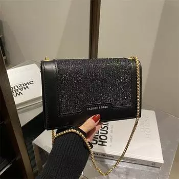 Модная сумка-мессенджер на одно плечо с цепочкой, темпераментная сумка через подмышку, небольшая квадратная сумка для женщин золотой